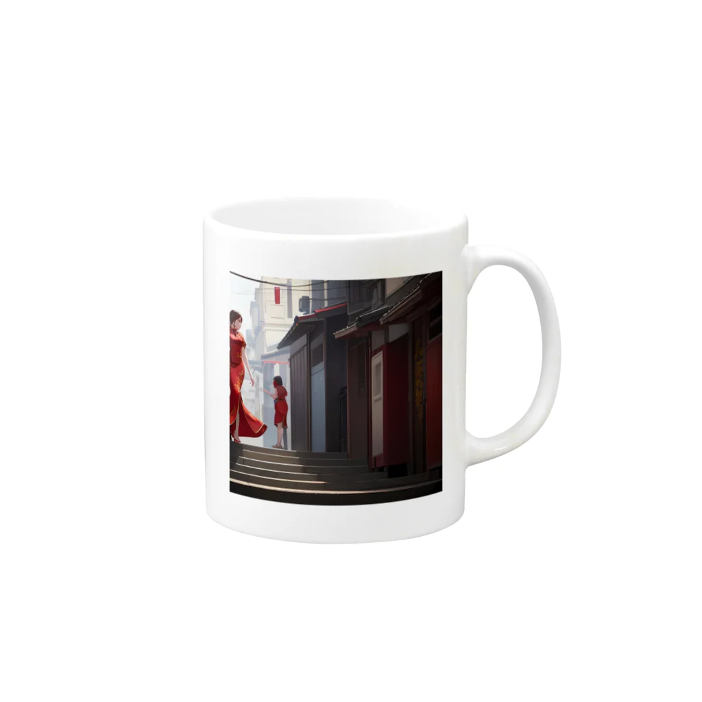 STILEAMICOの美しい街並み Mug :right side of the handle