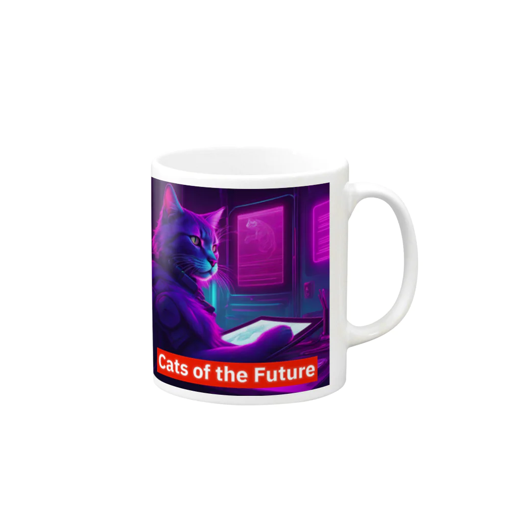 THE NOBLE LIGHTのCats of the Future Mug :right side of the handle