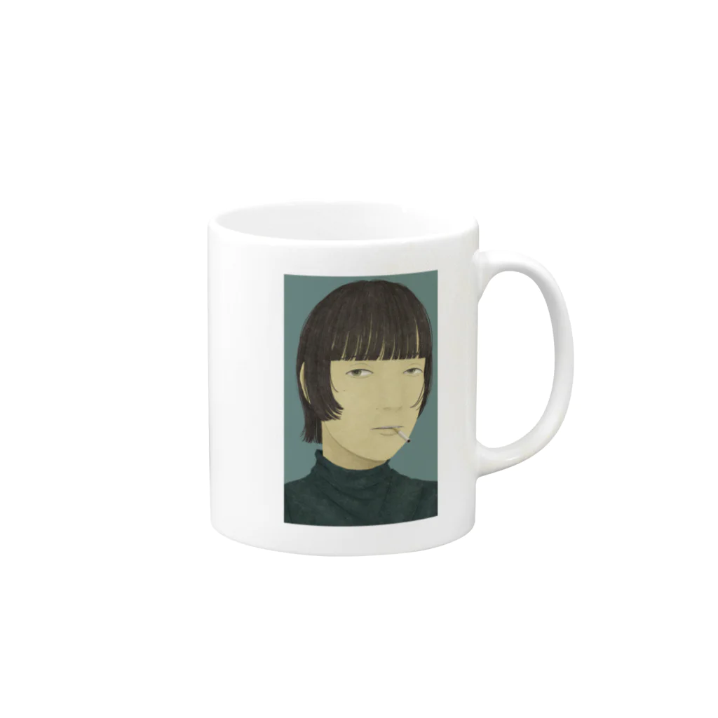 13番のかおる Mug :right side of the handle