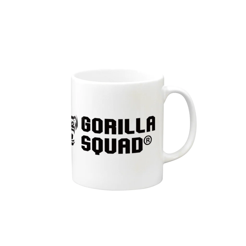 GORILLA SQUAD 公式ノベルティショップのGORILLA SQUAD ロゴ黒 マグカップの取っ手の右面