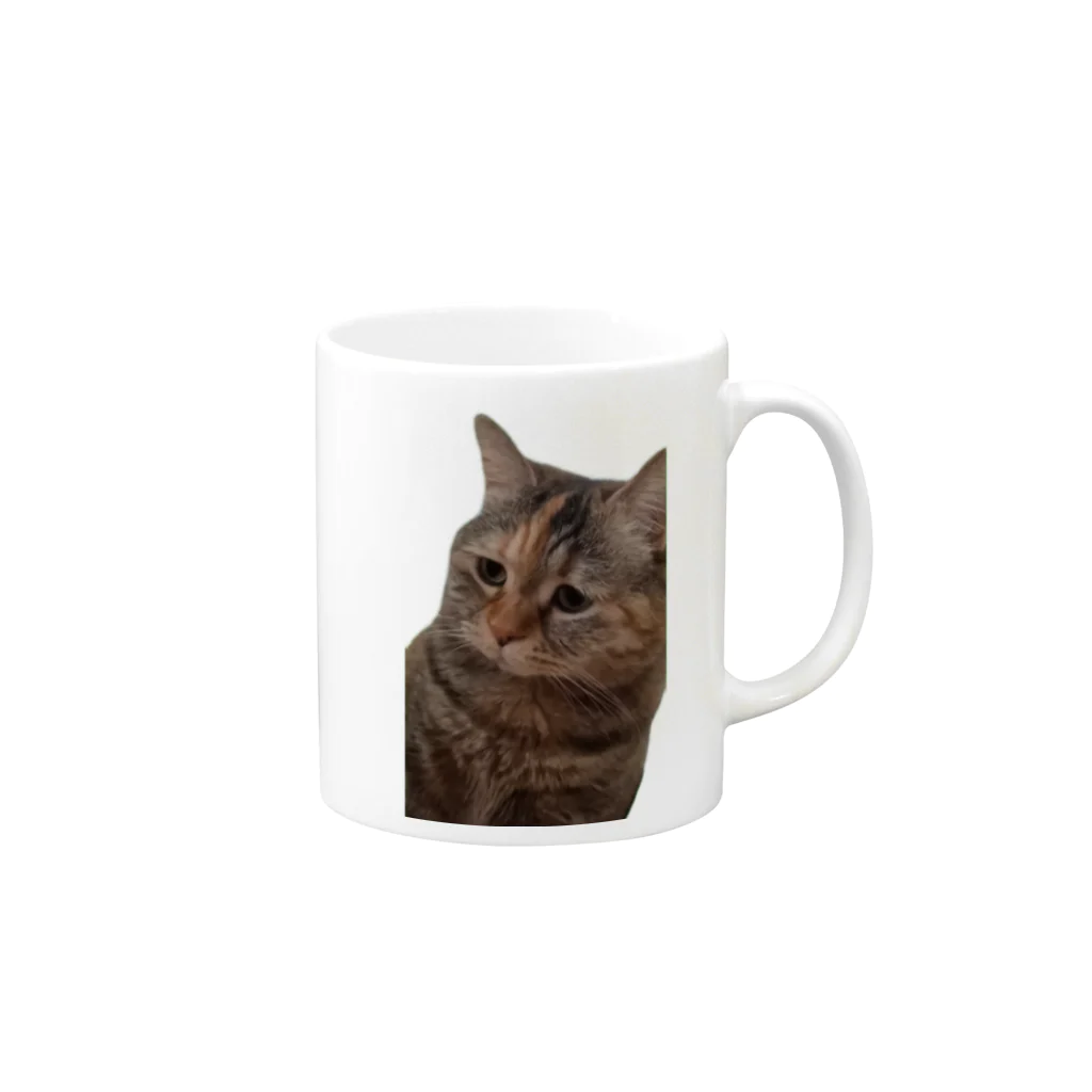 猫ミームグッズの【猫ミーム】叱られる猫 Mug :right side of the handle