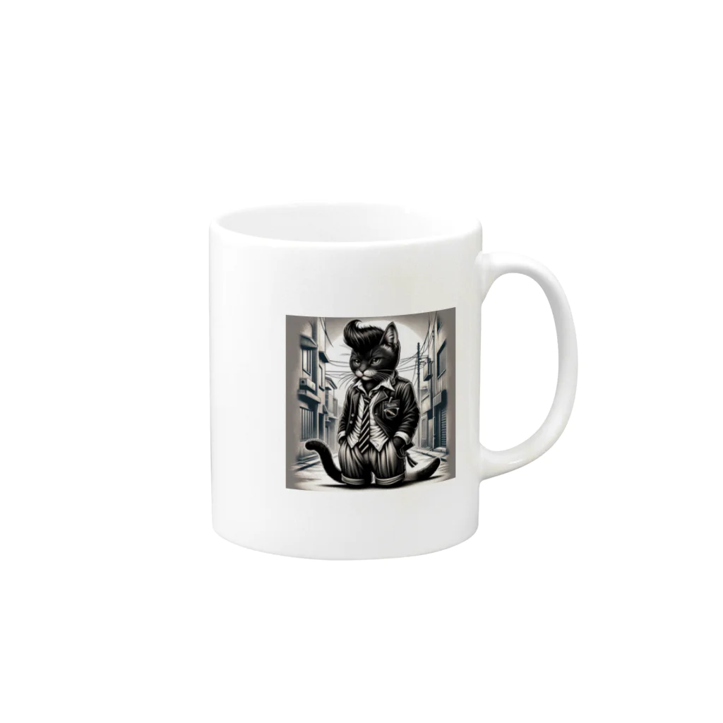 cc-akの男らしいねこ Mug :right side of the handle