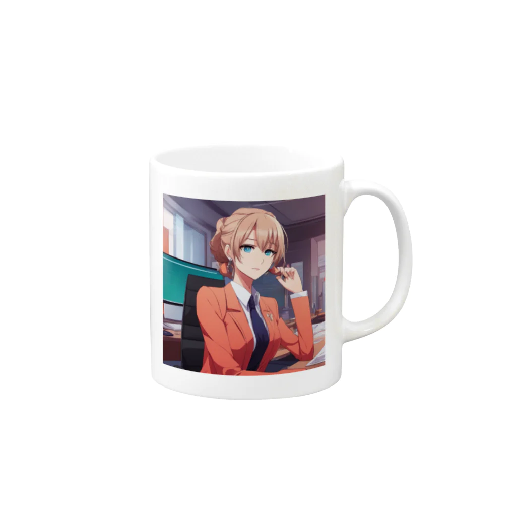 LuLu Shopの新米OLが仕事にだんだん慣れてきた様子！ Mug :right side of the handle