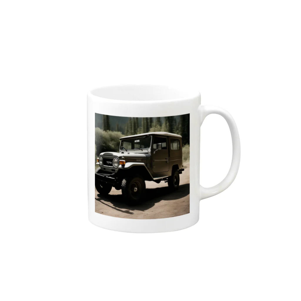 Vintage MotorVehicleのトヨタ・ランドクルーザー Mug :right side of the handle