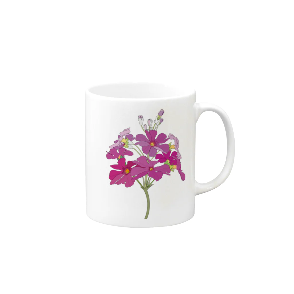 植物の絵師「洋子」の店の可愛い野の春の花_イモカタバミ マグカップの取っ手の右面