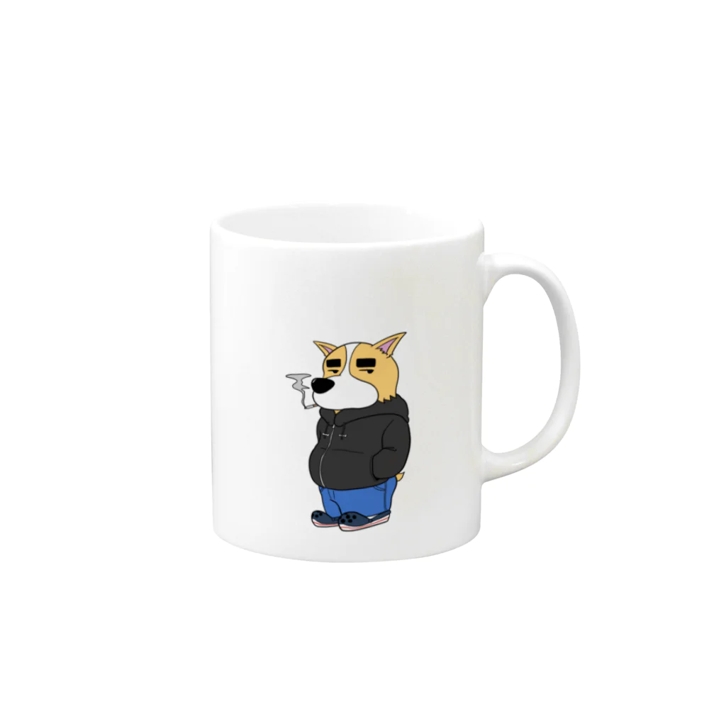 mar_rakugakiのま〜るコーギー Mug :right side of the handle