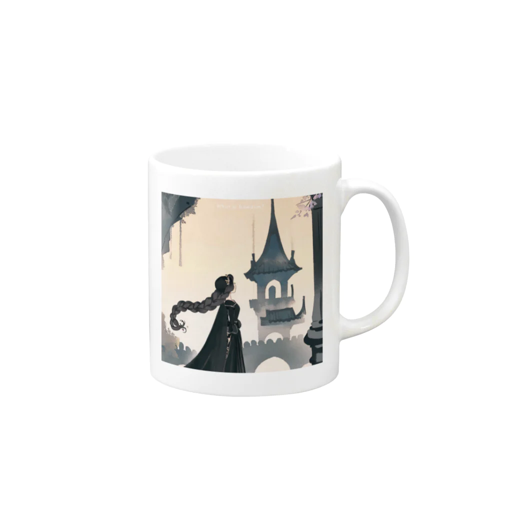 凡人-bonjin-のダークファンタジーラプンツェル Mug :right side of the handle