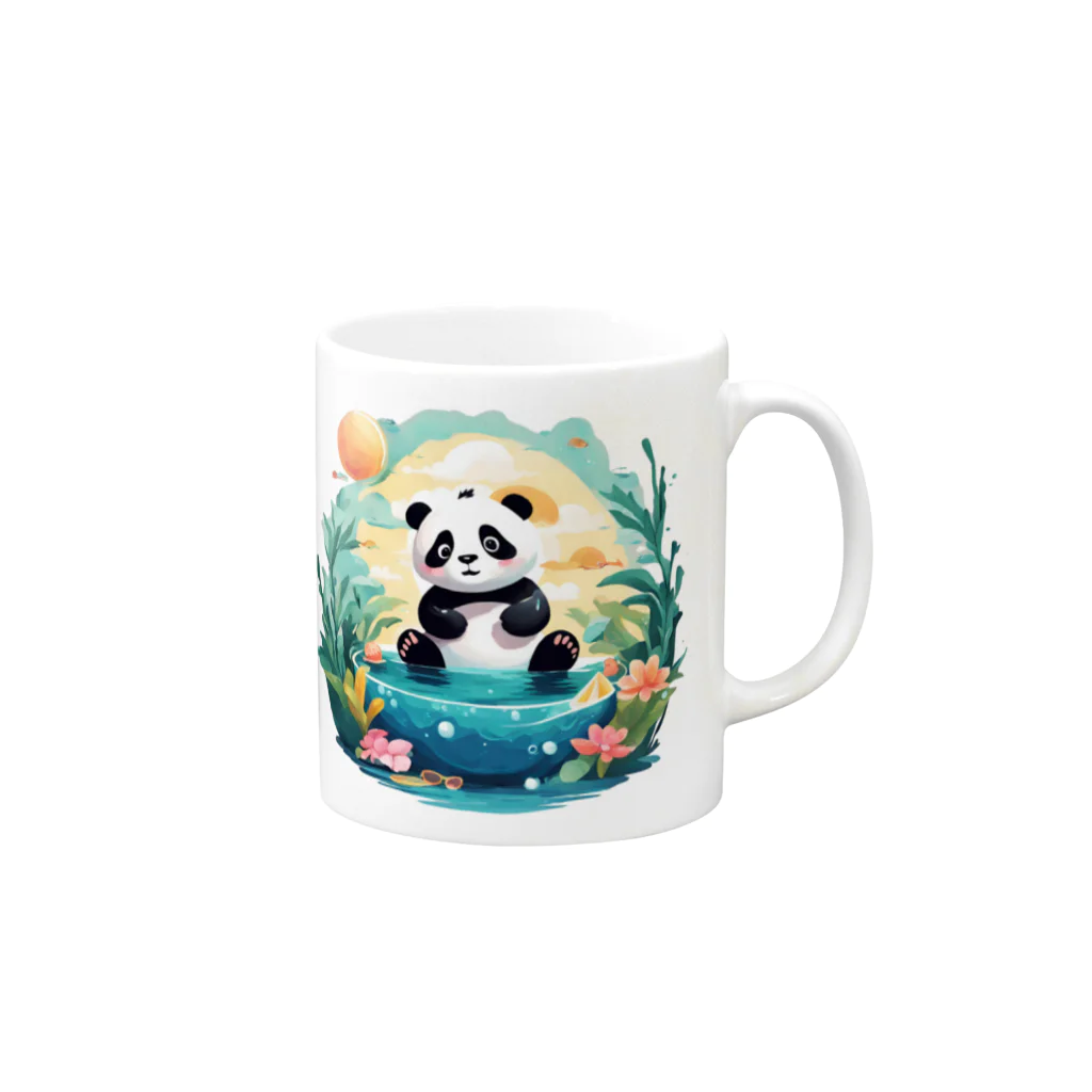 waterpandaの水辺のパンダ Mug :right side of the handle