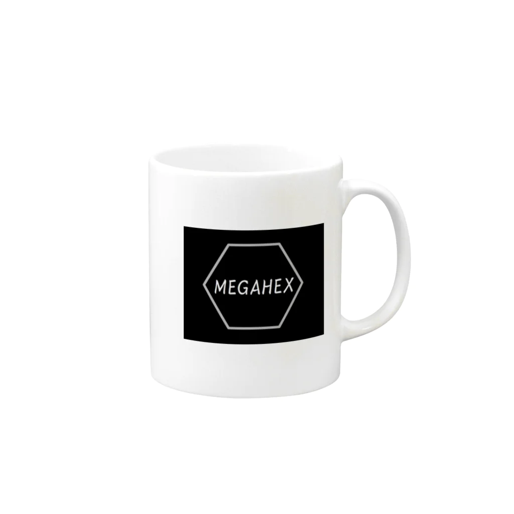 メガへクスのMEGAHEXマーク（黒地） Mug :right side of the handle