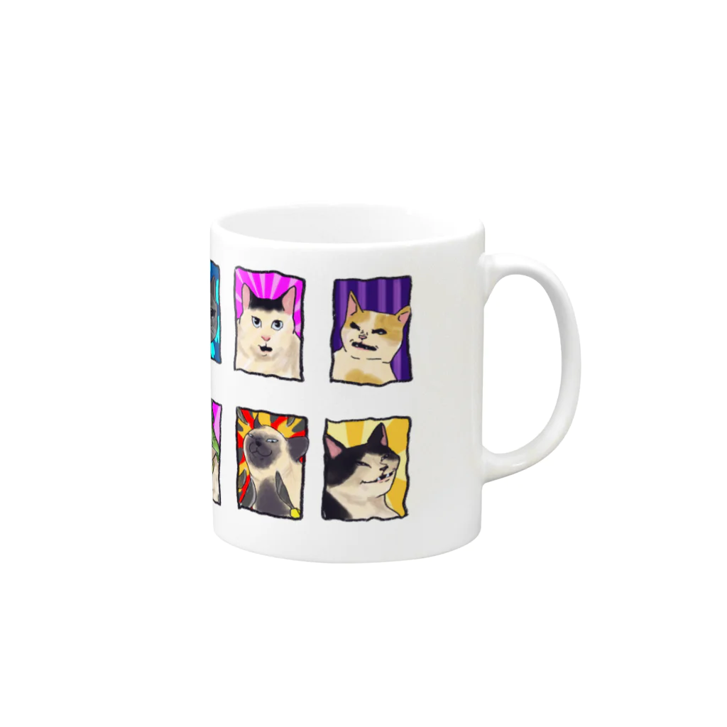 FuchsiaArtのCats Mood Mug :right side of the handle