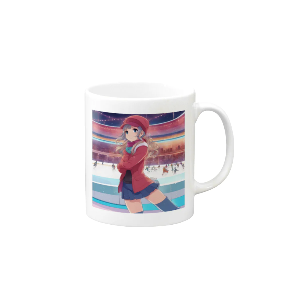 aoicanonのスケートをする女性 Mug :right side of the handle