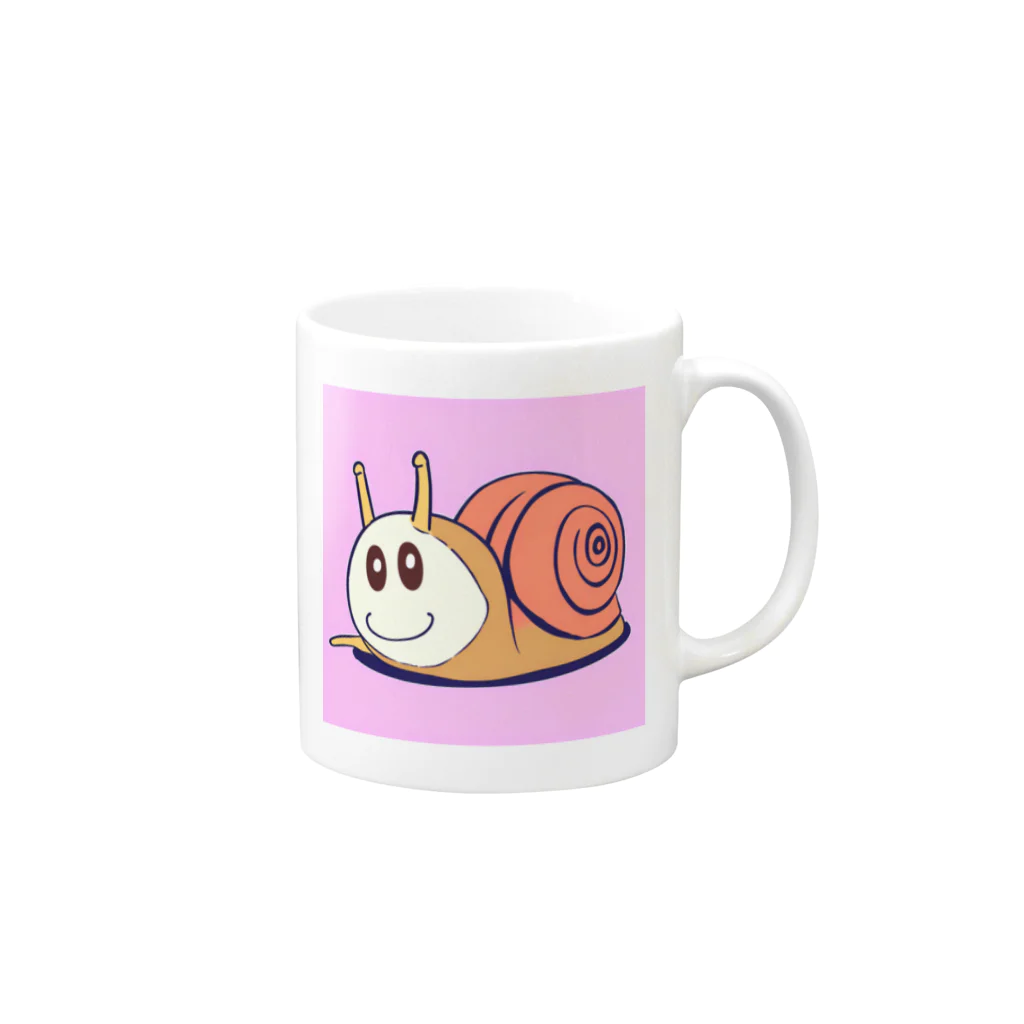 いきもの小学校　ふわわ組のふわわカタツムシ Mug :right side of the handle