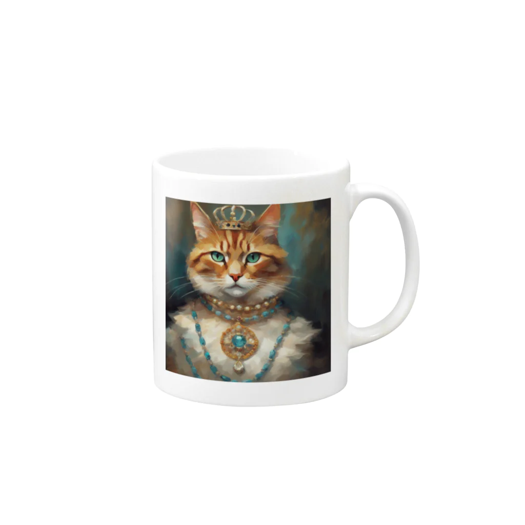 esmeralda64のパライバトルマリンの瞳の猫 Mug :right side of the handle