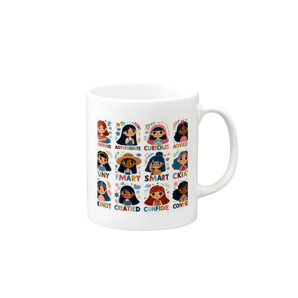 emi0215の乙女達言葉シリーズグッズ Mug :right side of the handle