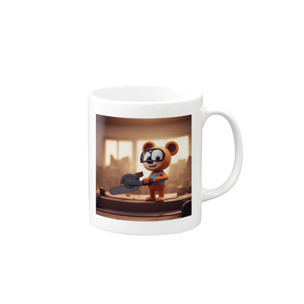 DeeeeDののこぎりのキャラクター Mug :right side of the handle