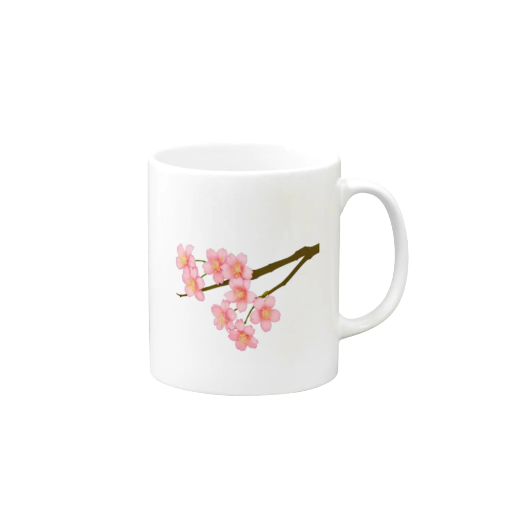 紅藤コミミズクの桜 Mug :right side of the handle