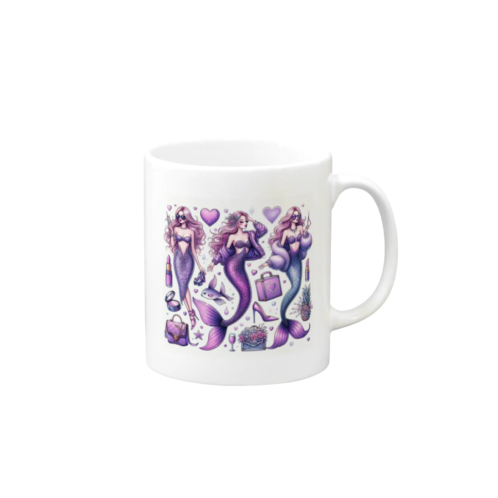 run-mermaidのセクシーマーメイド Mug :right side of the handle