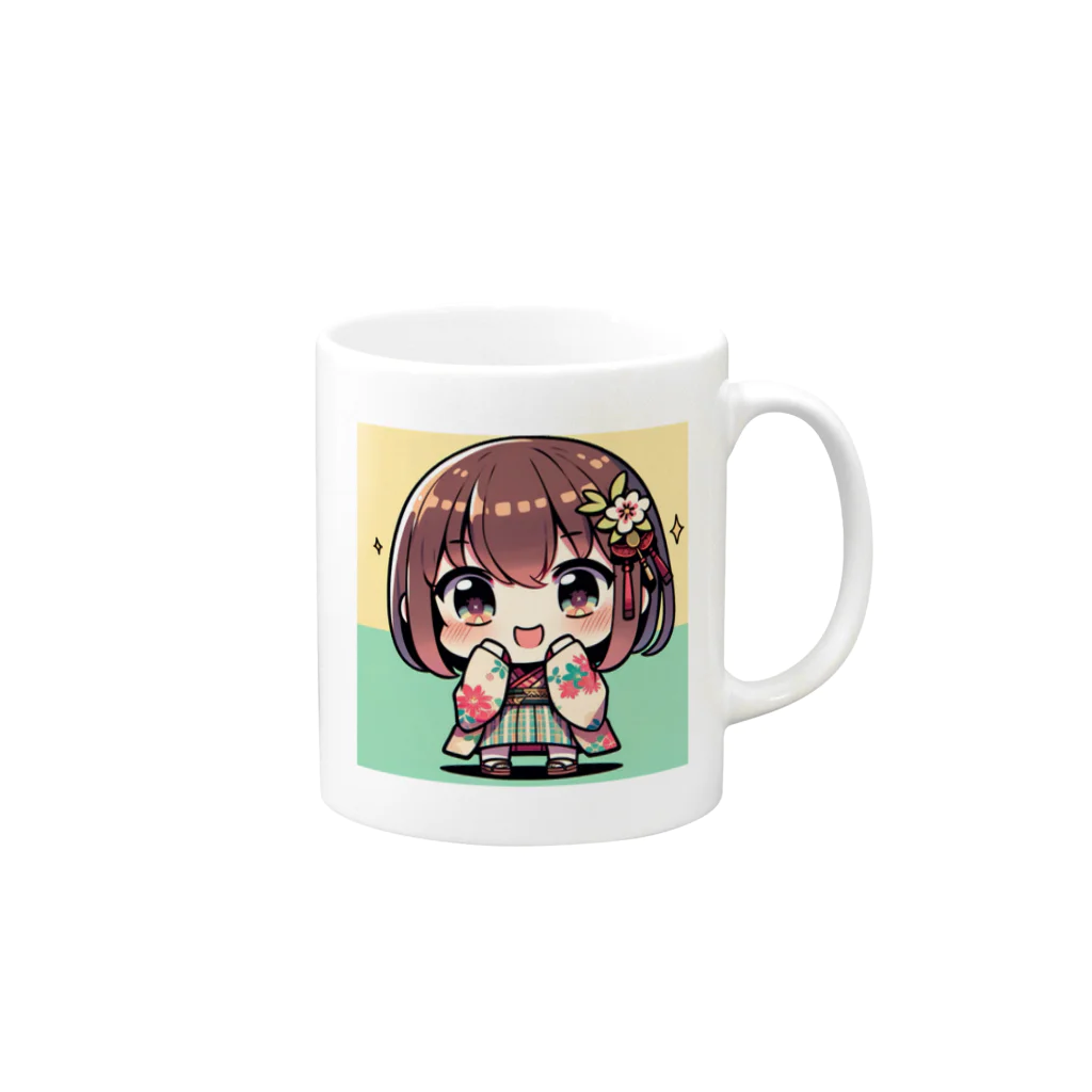 takecooの和服女子 Mug :right side of the handle