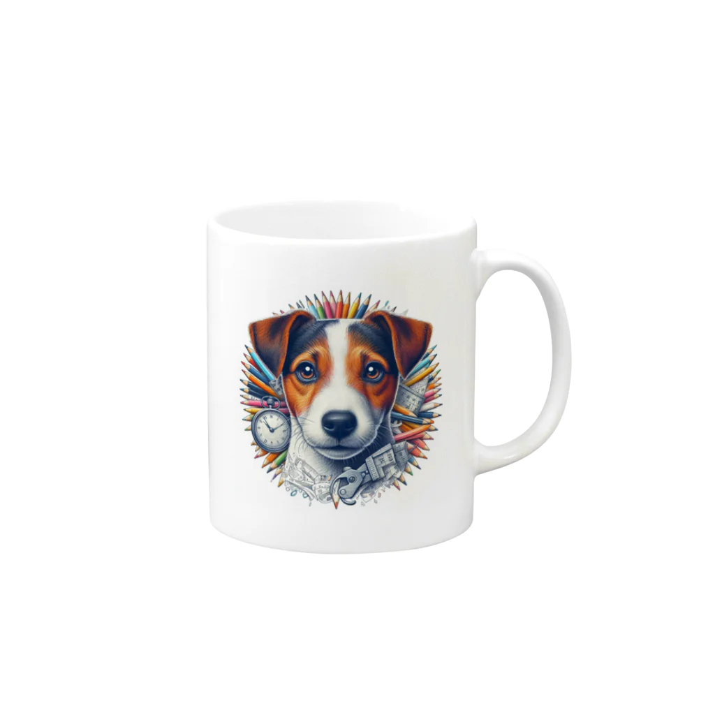 dogfulのクールなジャックラッセルテリア Mug :right side of the handle