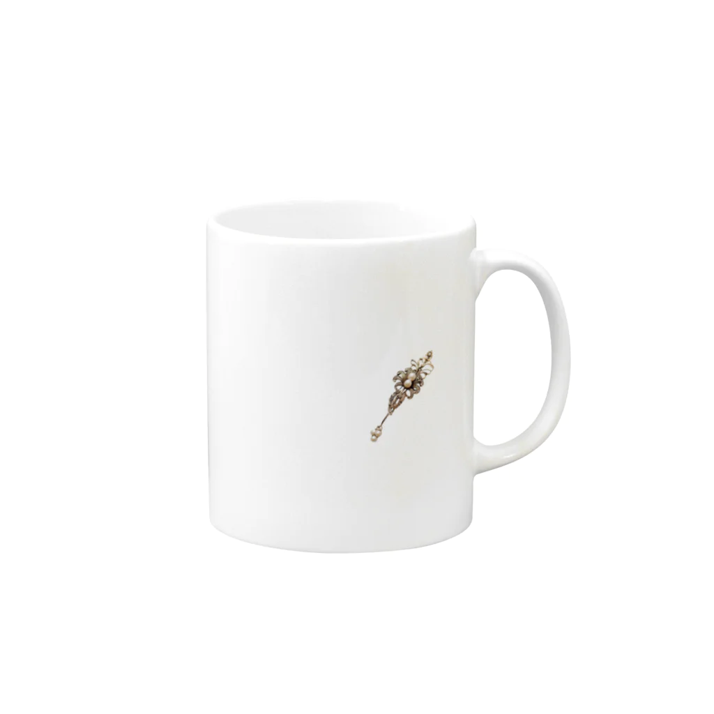 motsunabeeのpearl clip, unique, new design, special Mug :right side of the handle