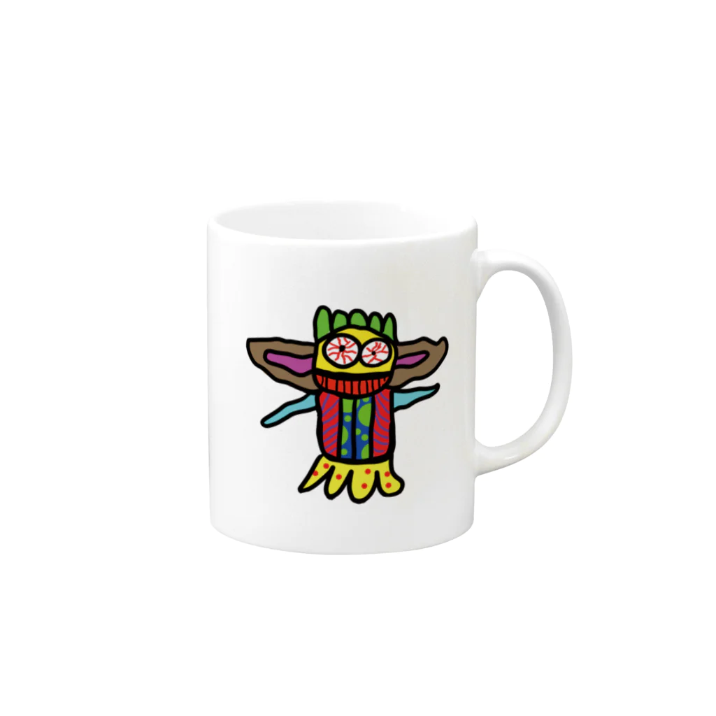 きもきもギャラクシーの宇宙人！ミミデカモンキー Mug :right side of the handle