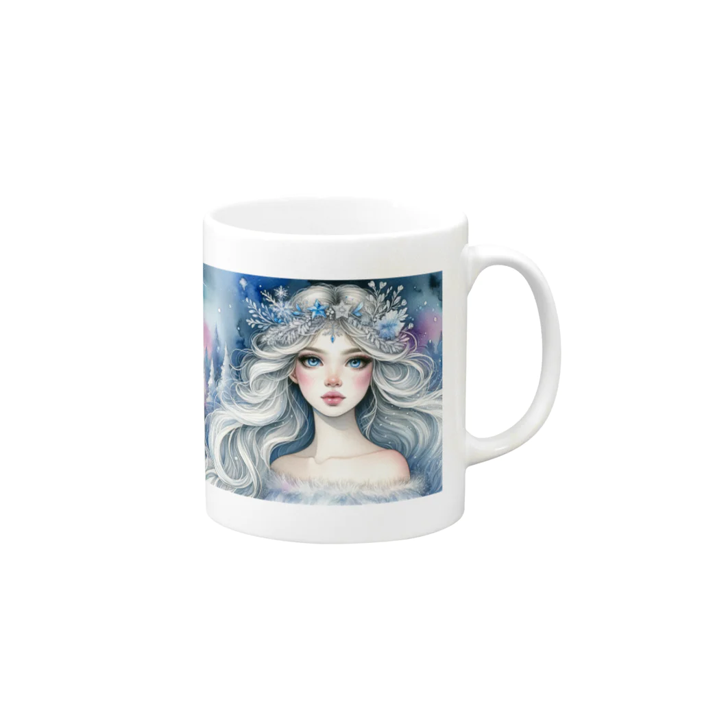 ZUCCOの氷の精霊と夜の森の秘密 Mug :right side of the handle