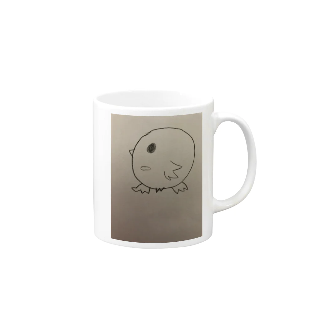 ヒヨコマメのほのぼのひよこちゃん Mug :right side of the handle