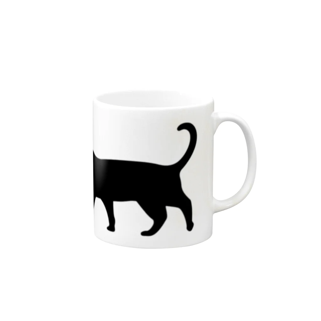 Teatime ティータイムの黒猫は見ていた　ねこ Mug :right side of the handle