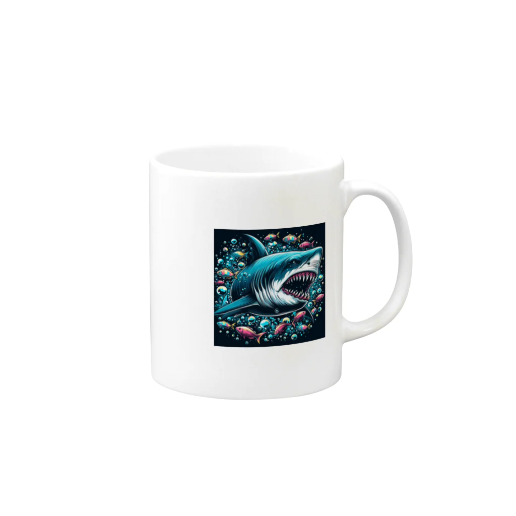 アートフル・メッセンジャーのCOOL SHARK Mug :right side of the handle