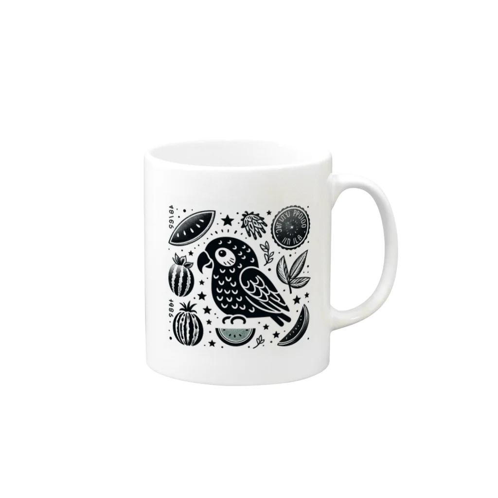 karatikiのクロマネ Mug :right side of the handle