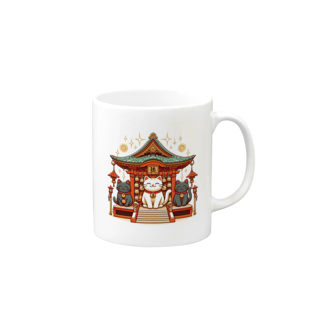 「動物ミリ屋」の笑福 Mug :right side of the handle