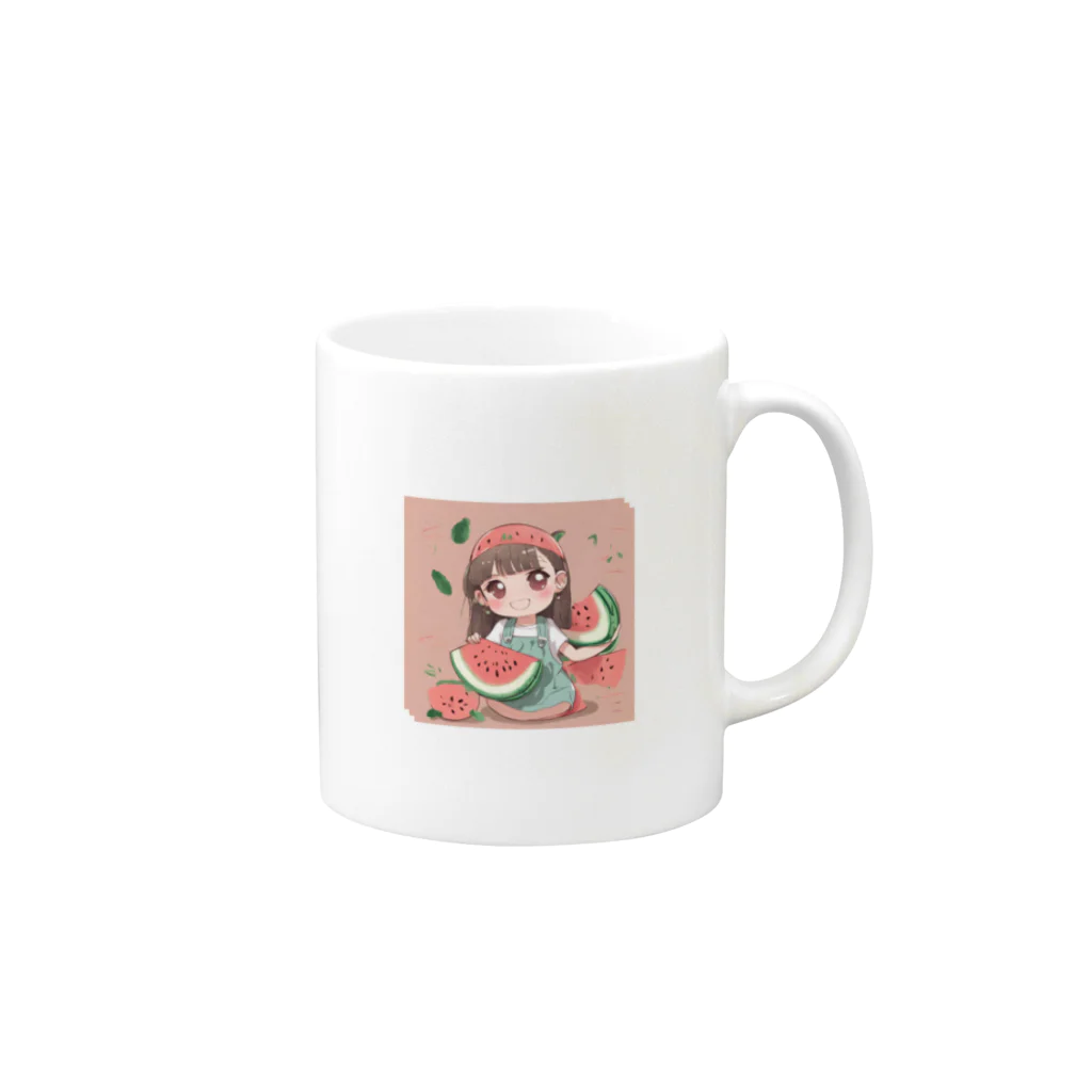 LOEVVEの可愛いメロンさん Mug :right side of the handle