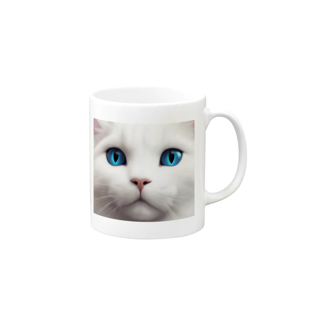 Mystic Blueの猫のMystic Blue Mug :right side of the handle