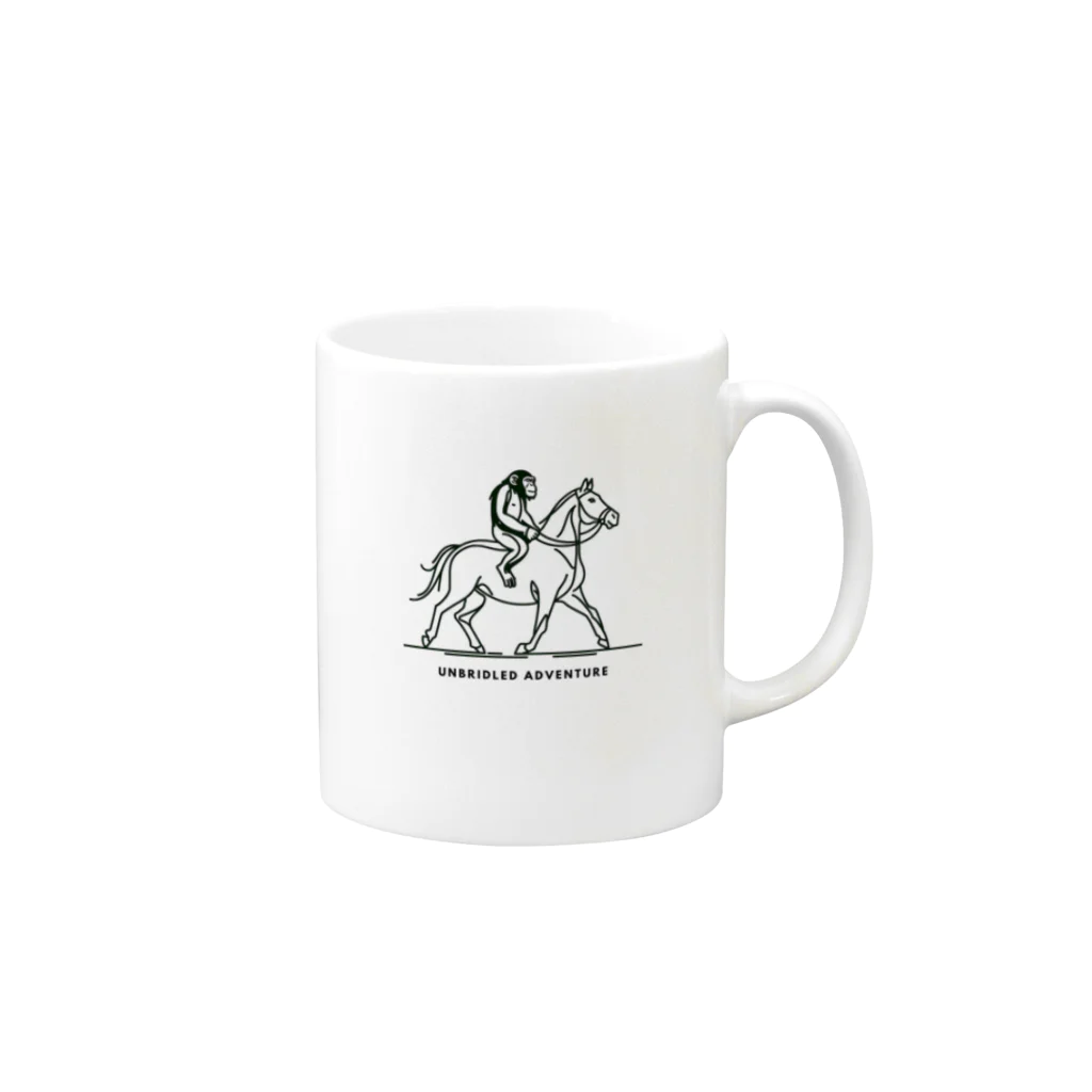 Clozettaの馬に乗るサル Mug :right side of the handle