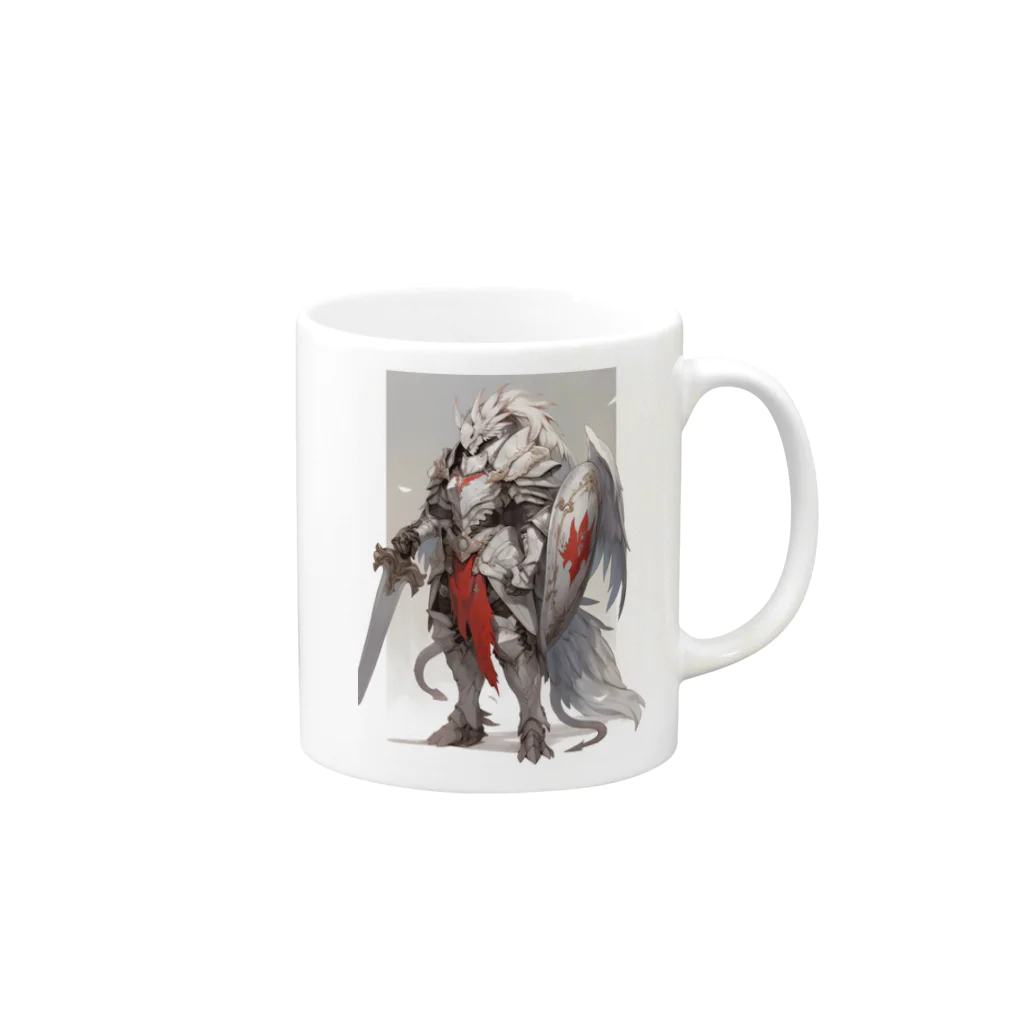 ファンタジー屋の竜獣人の騎士隊長 Mug :right side of the handle