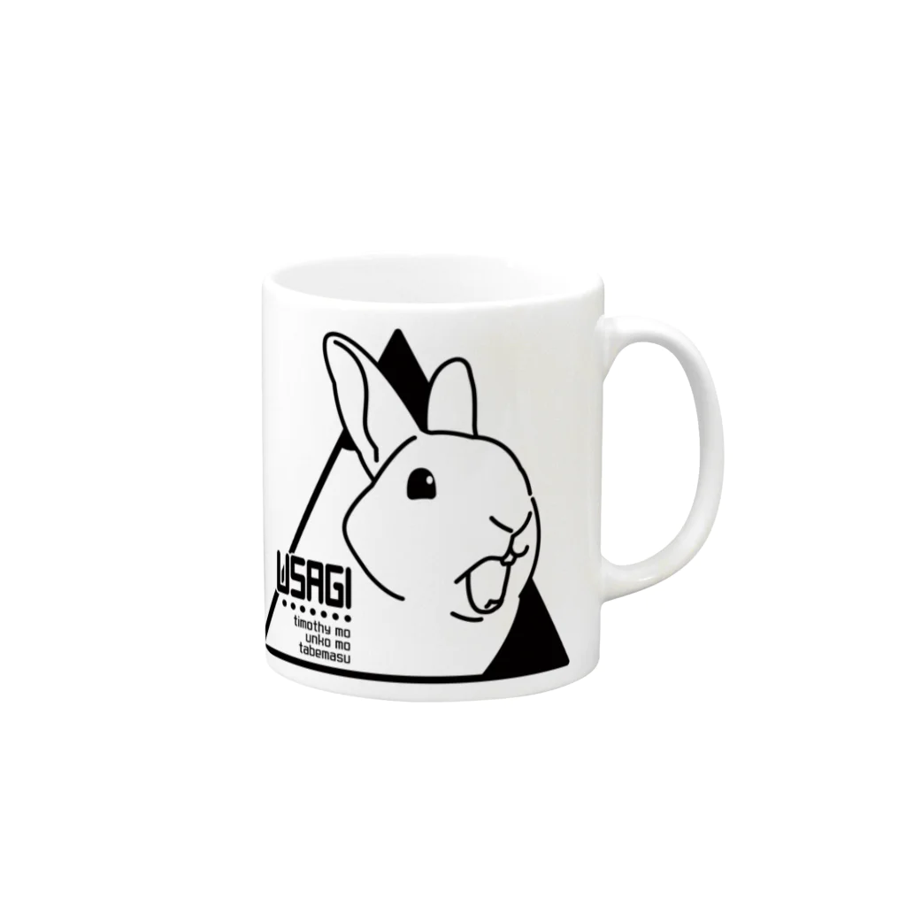 momobutakoのうさぎさん Mug :right side of the handle