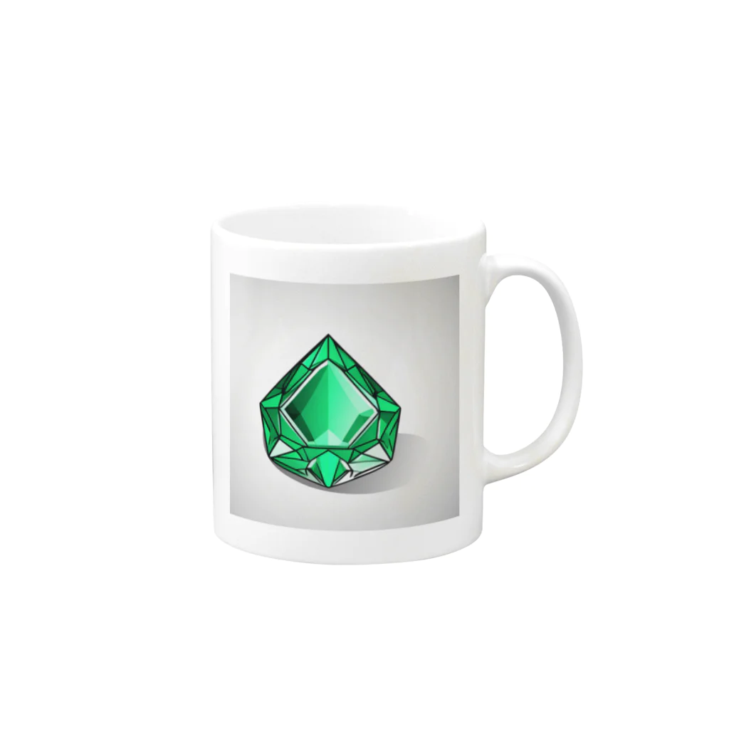 jewel_beのエメラルド Mug :right side of the handle