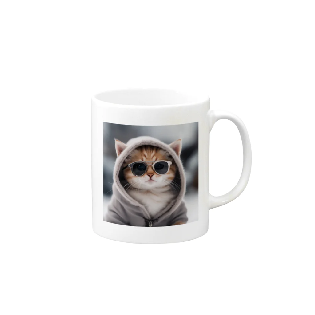 gurasan_nekoのグラサン猫7 Mug :right side of the handle