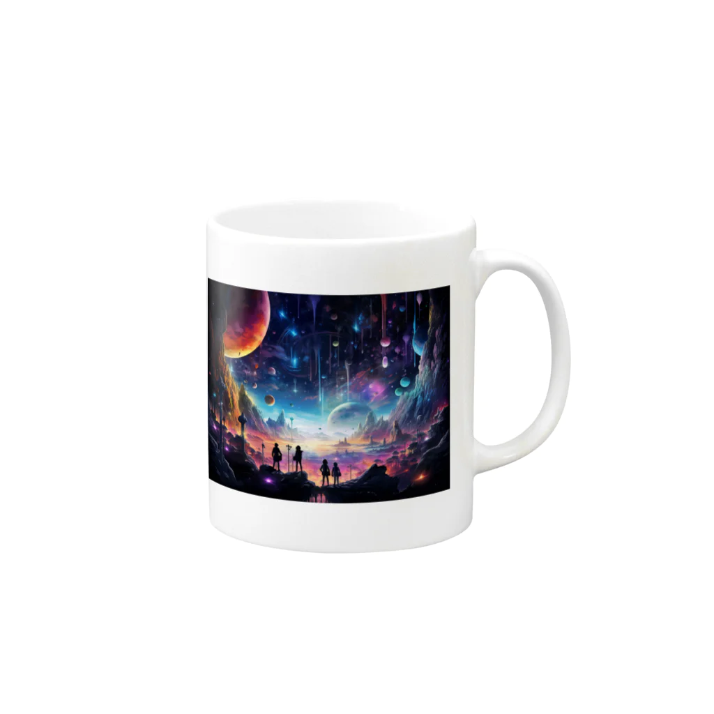 amejisuto358の宇宙🪐旅行が大好きな未来くん Mug :right side of the handle