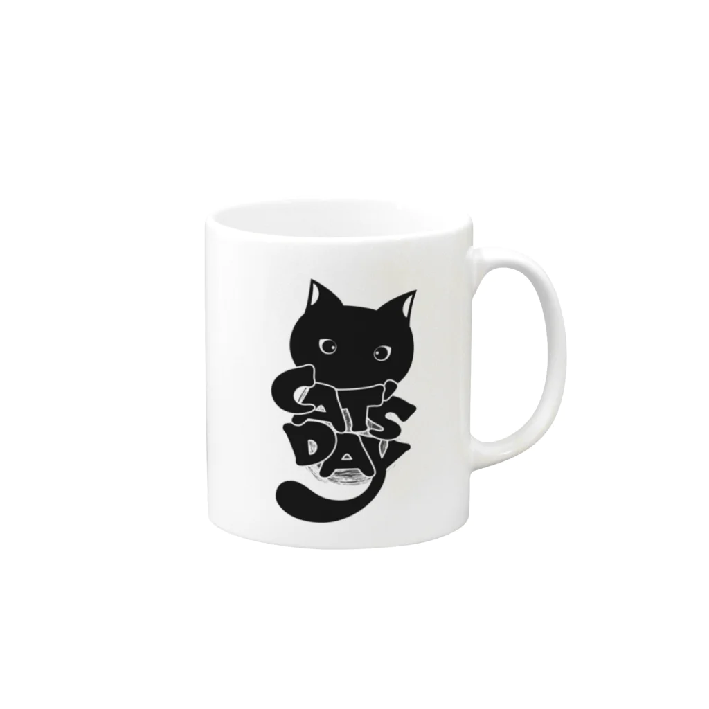 sari'sのCAT'S DAY Mug :right side of the handle