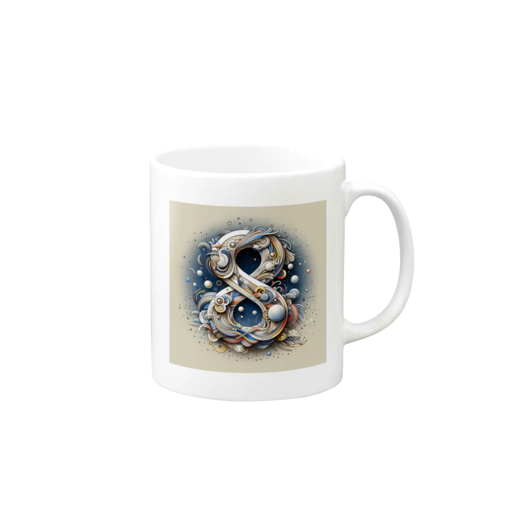 Lovers-chapelの「８」のロゴ2 Mug :right side of the handle