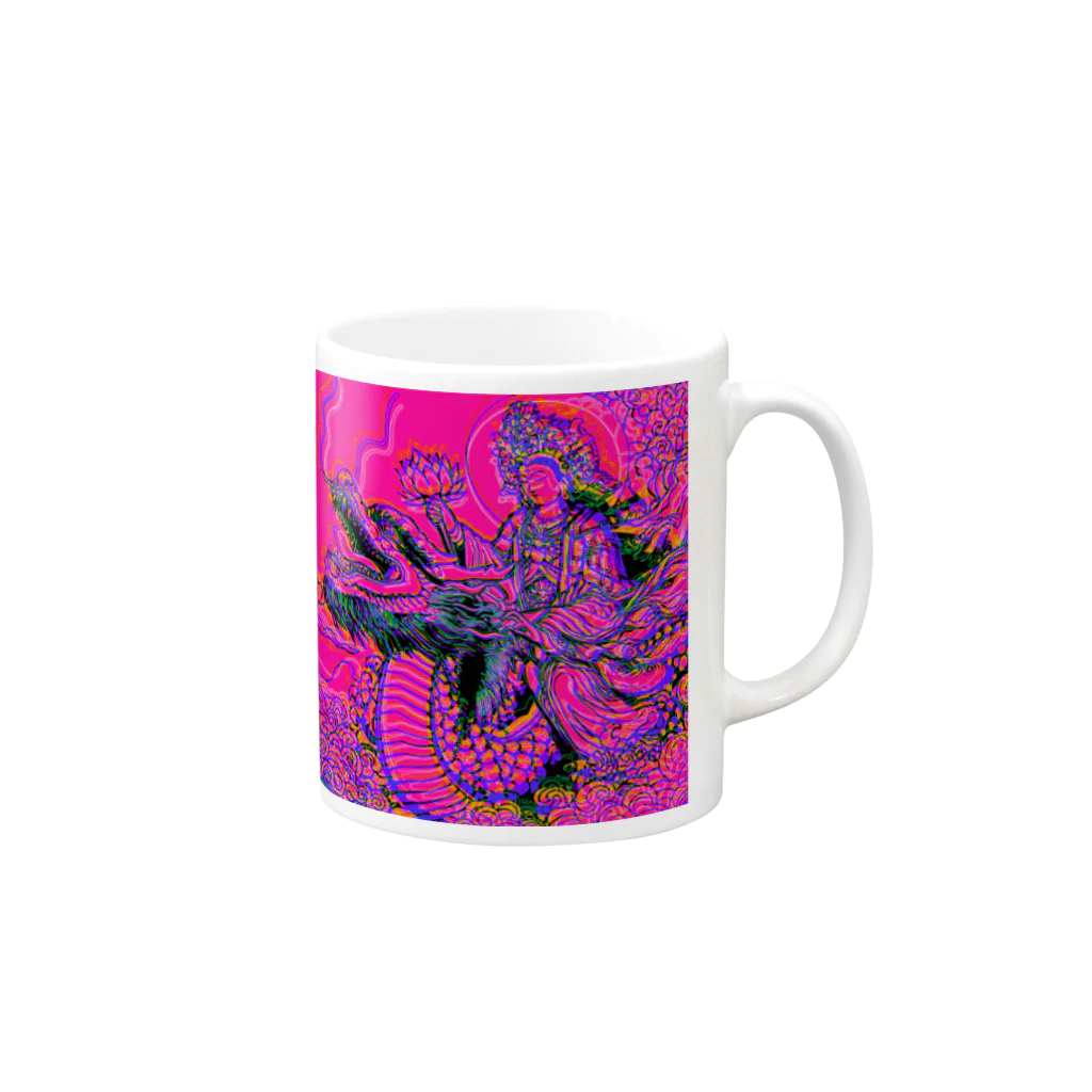 moon_takuanの観世音菩薩と龍2「Kanzeon Bodhisattva and dragon2」 Mug :right side of the handle