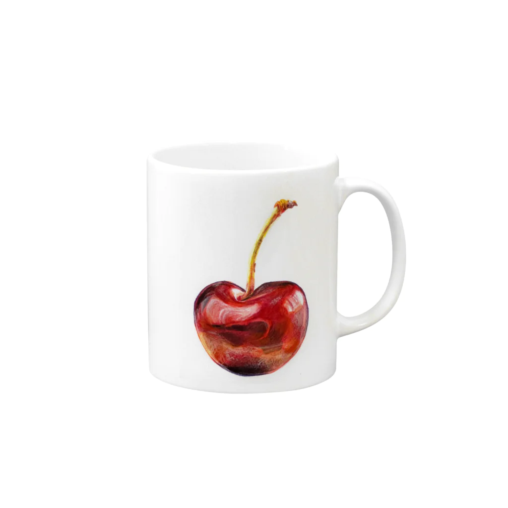 Asahi@水墨画アートの🍎 Mug :right side of the handle