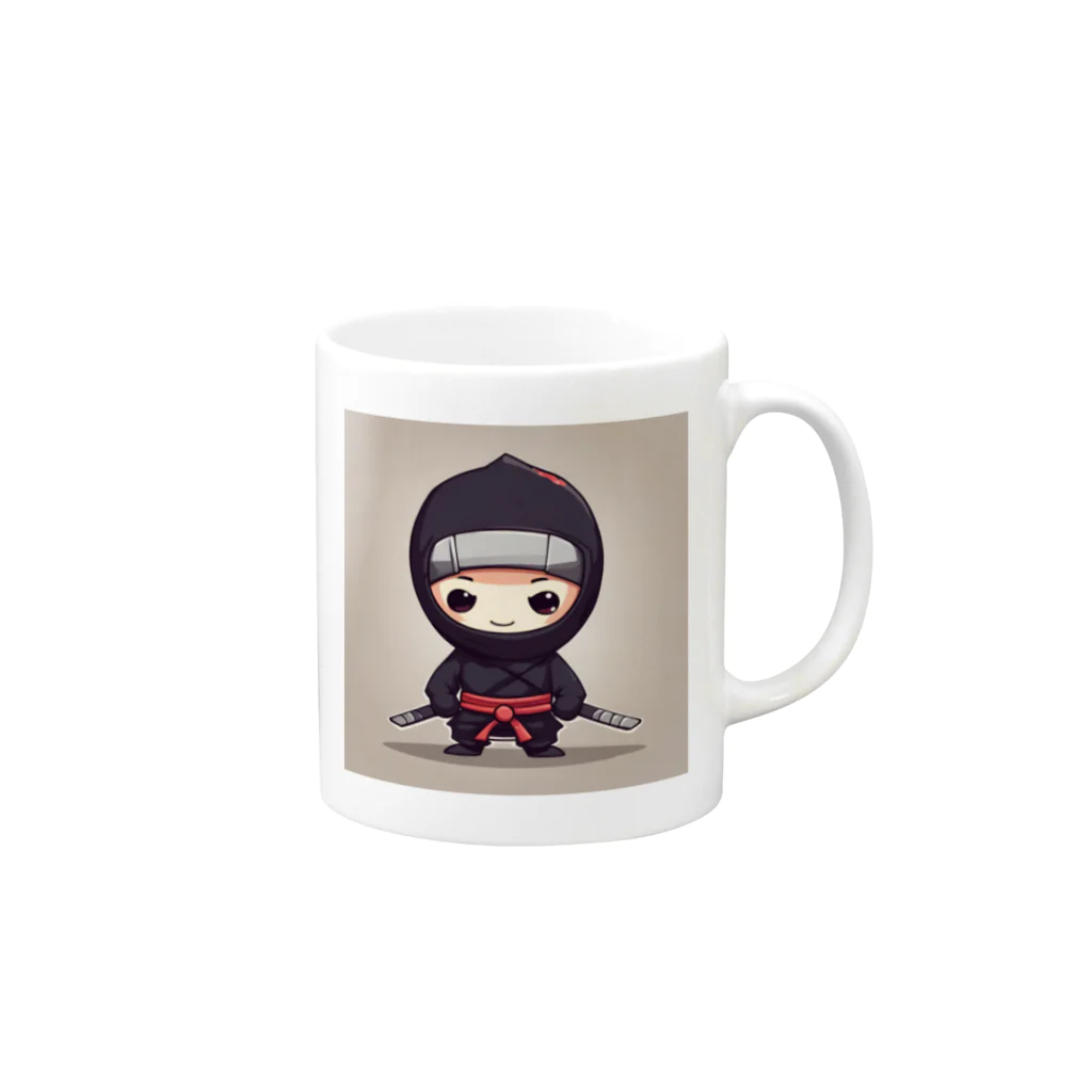 d-design-labのかわいい忍者のイラストグッズ Mug :right side of the handle