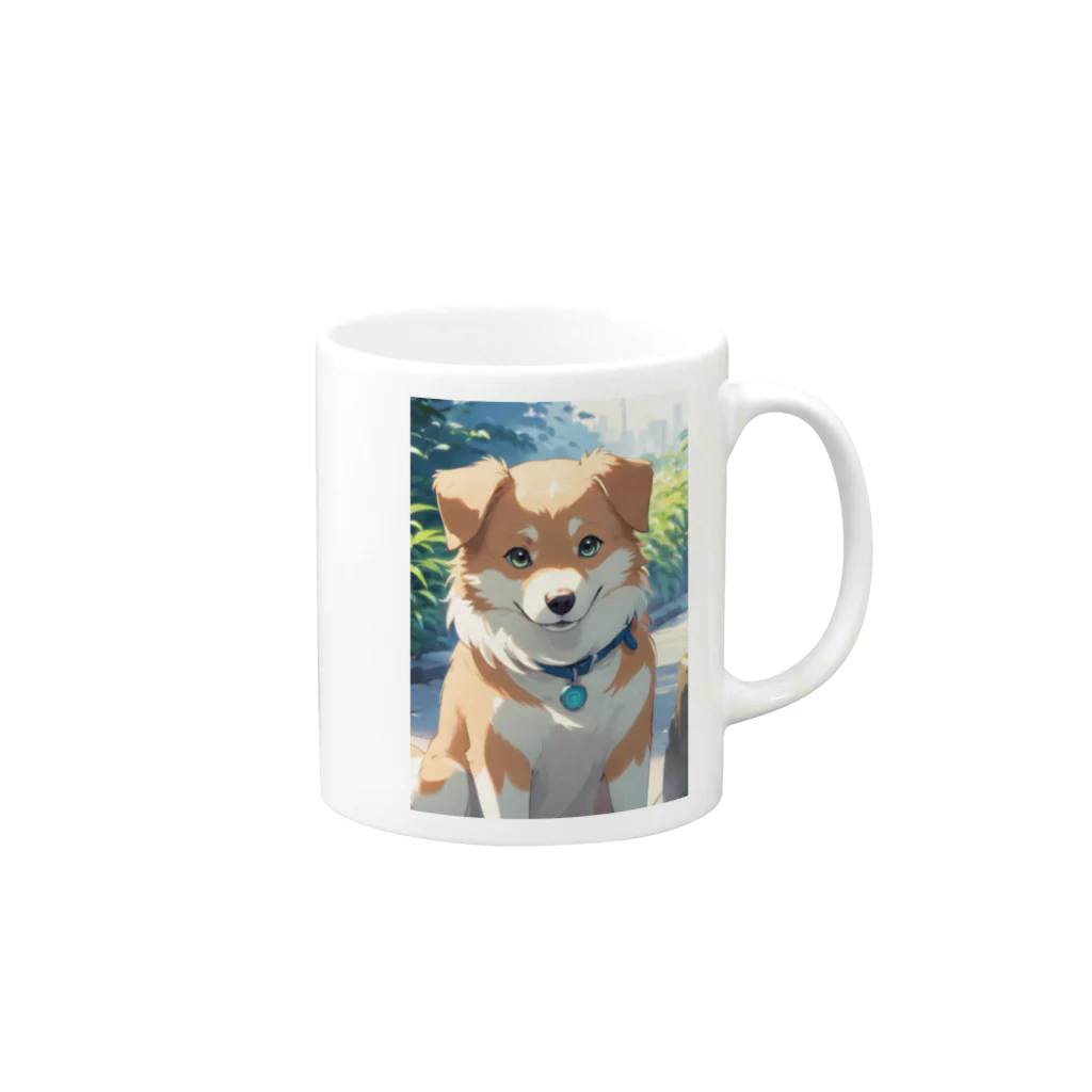 niwaのたれ耳の犬 Mug :right side of the handle