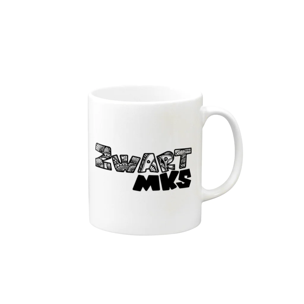 ZWART-MKSのZWART-MKS文字ロゴデザイン Mug :right side of the handle