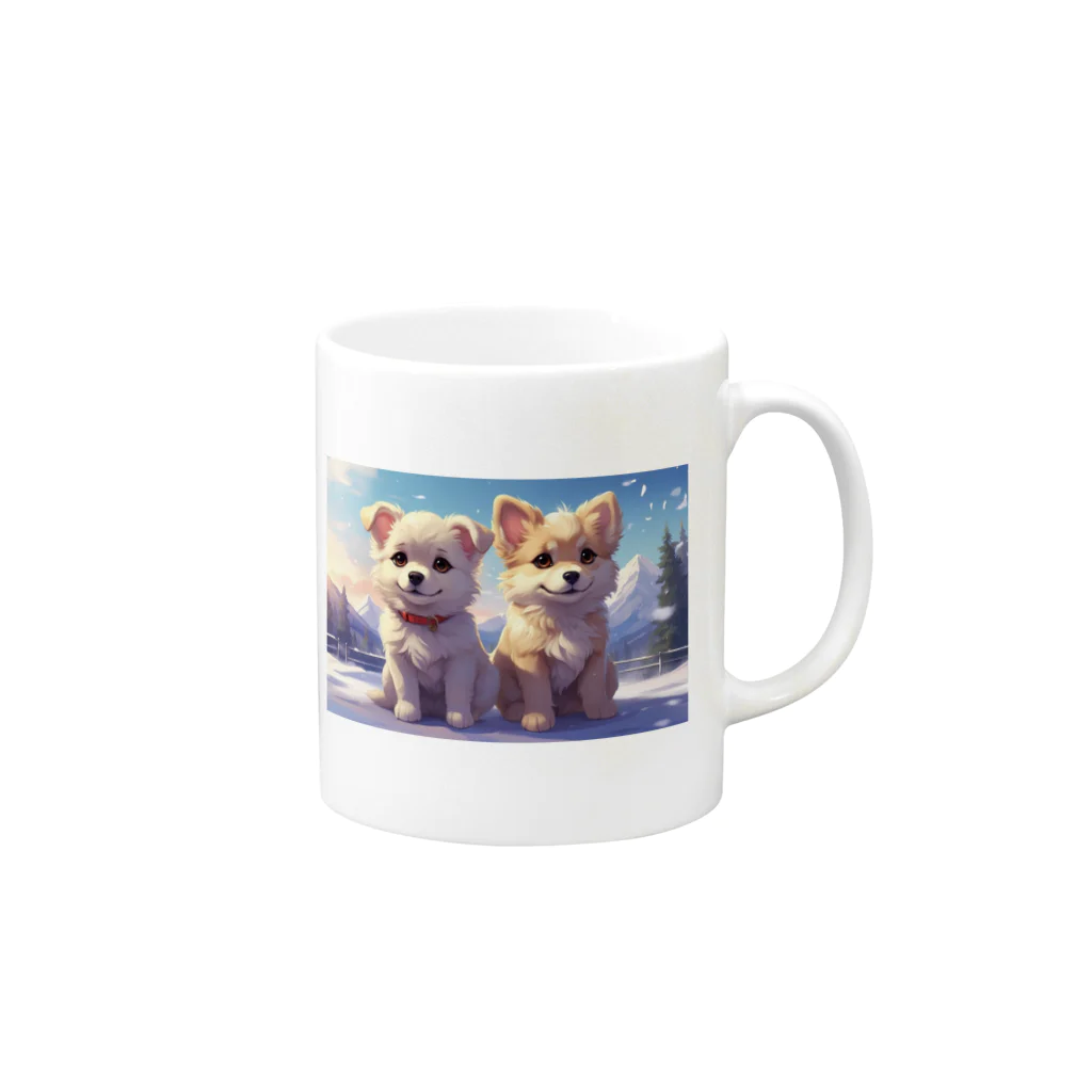 ハミガキマーケットの仁王立ちの犬 Mug :right side of the handle