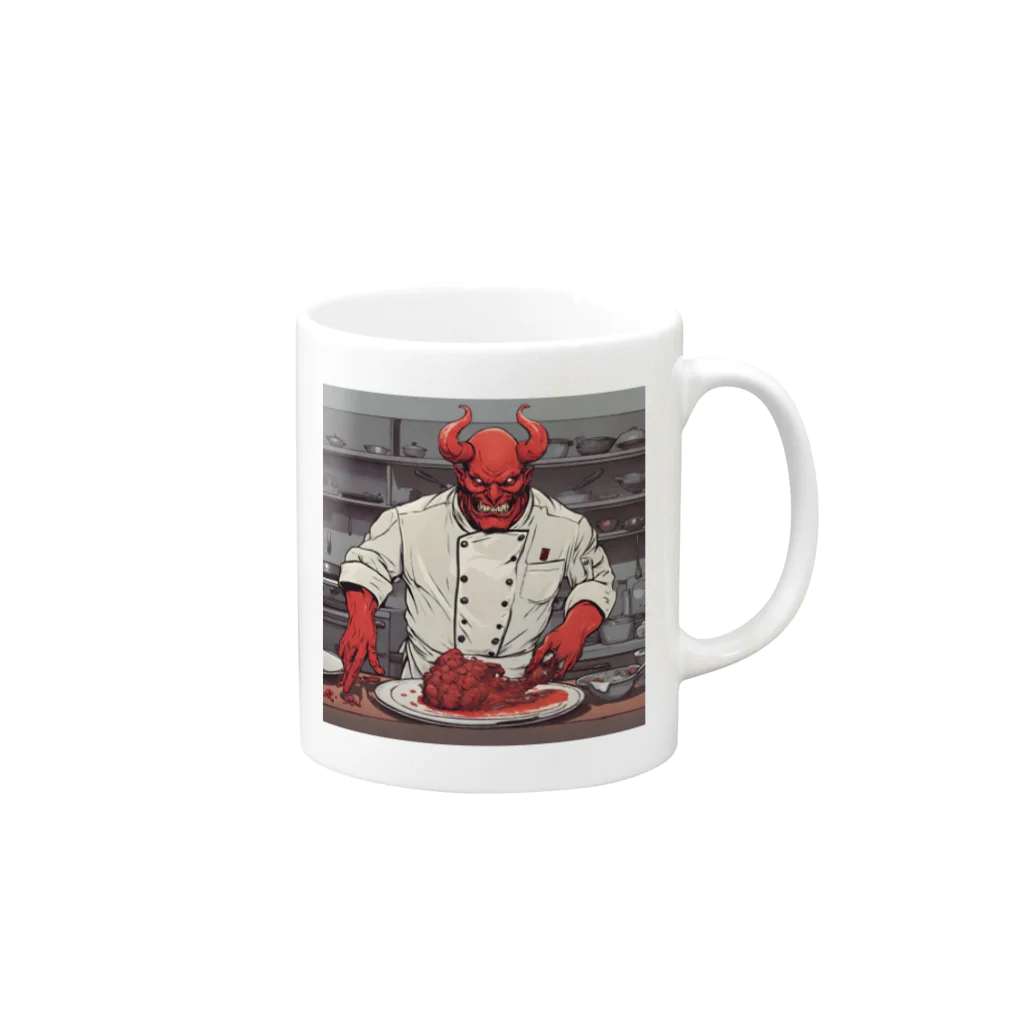 d-design-labのdevil's cookingグッズ Mug :right side of the handle