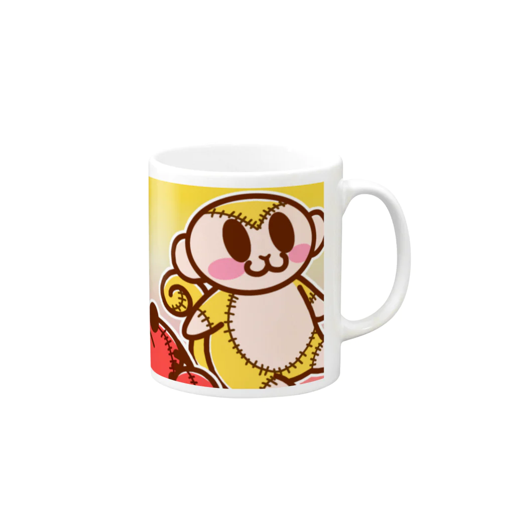 もちもちくりぃちゃあずしょっぷのさるとかにの寄り添いぬいぐるみver.N Mug :right side of the handle