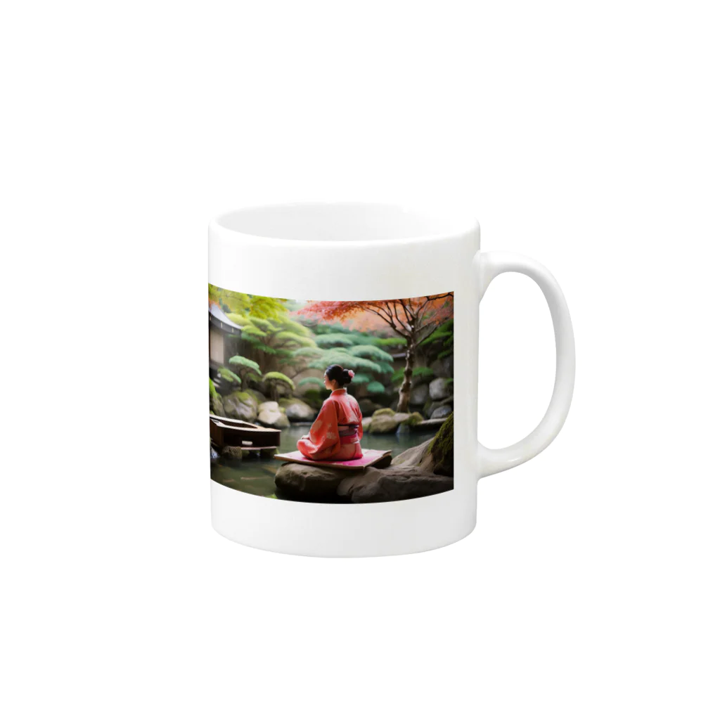 みきみきさんのJapaneseHealingSpaces Mug :right side of the handle